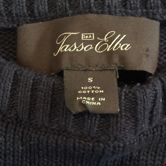 Tasso Elba Mens Crew Neck Cotton Pullover Sweater - Picture 5 of 6